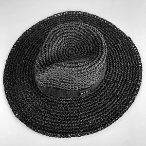 DKNY Wide Brim Paper Yarn Summer Hat